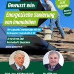 Kostenloser Vortrag zum Thema Energetische Sanierung von Immobilen am 14.11.2025, im Artur-Grenz-Saal in Quickborn.